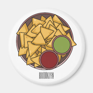 Nachos cartoon illustration magnet