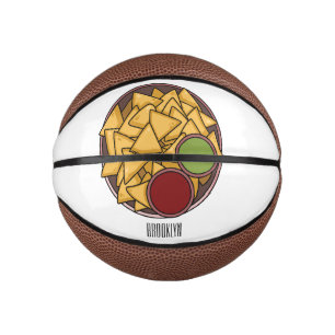 Nachos cartoon illustration  mini basketball