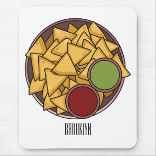 Nachos cartoon illustration  mouse mat
