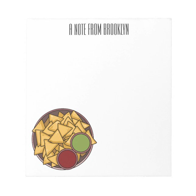 Nachos cartoon illustration  notepad (Front)