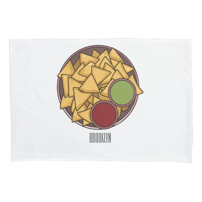 Nachos cartoon illustration  pillowcase (Front)