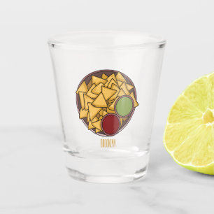 Nachos cartoon illustration  shot glass