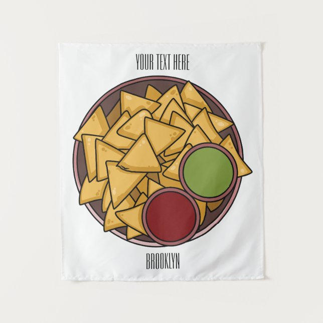Nachos cartoon illustration  tapestry (Front)