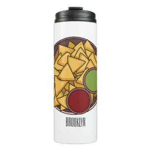 Nachos cartoon illustration thermal tumbler