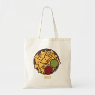 Nachos cartoon illustration  tote bag
