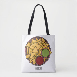 Nachos cartoon illustration  tote bag