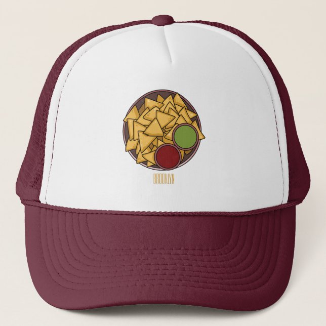 Nachos cartoon illustration  trucker hat (Front)