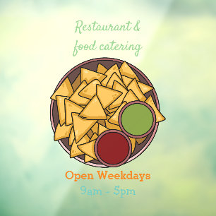 Nachos cartoon illustration window cling