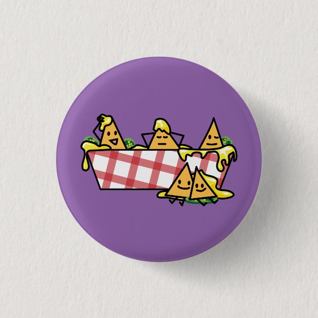 Nachos Melted Cheese Jalapeno Nacho tortilla chips 3 Cm Round Badge (Front)