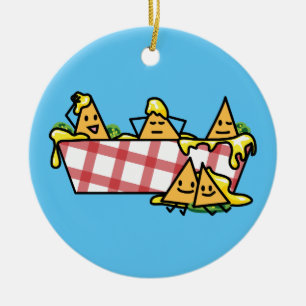 Nachos Melted Cheese Jalapeno Nacho tortilla chips Ceramic Tree Decoration