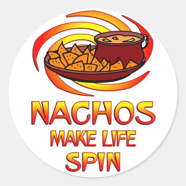 Nachos Spin Classic Round Sticker (Front)