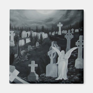 Nachts auf dem Friedhof - Engel Magnet
