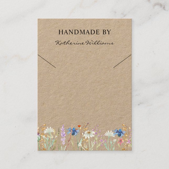 Nacklace  Display Card  | Wildflower Floral (Front)