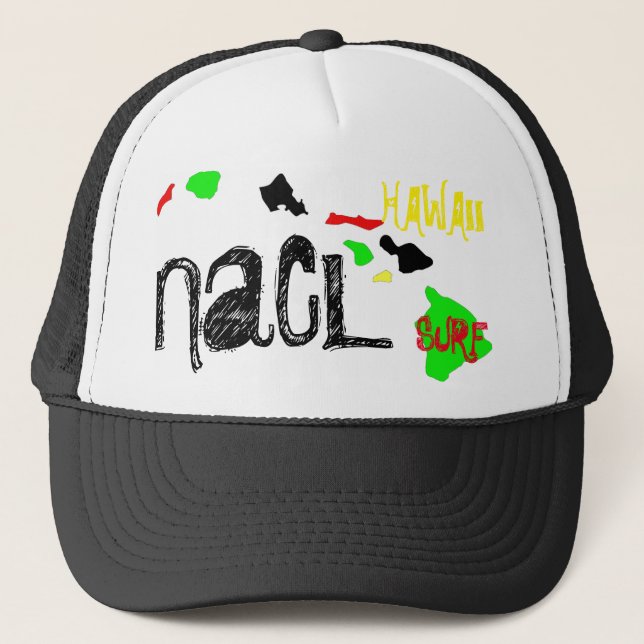 NaCL SALT WATER SURF HAWAII Trucker Hat (Front)
