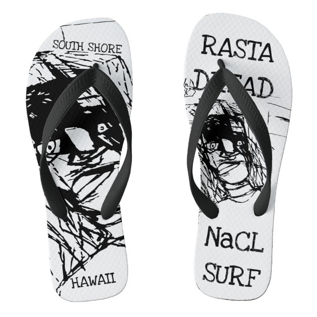 NaCL SURF RASTA DREAD SOUTH SHORE HAWAII Flip Flops (Footbed)