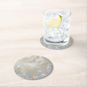 Nacre Pearl Nature Pattern Round Paper Coaster