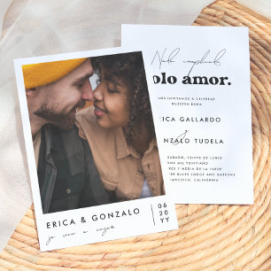 Nada Complicado Solo Amor Invitación de Boda Retro Invitation