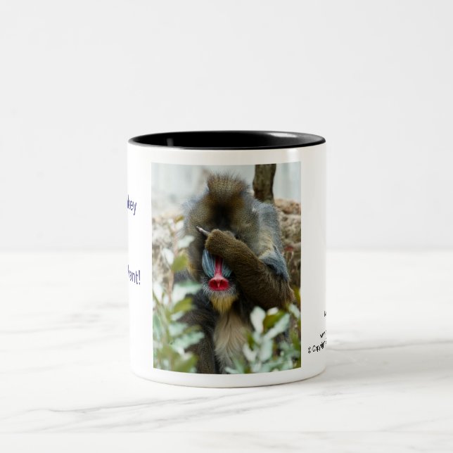 Nada-Monkey #107 Two-Tone Coffee Mug (Center)