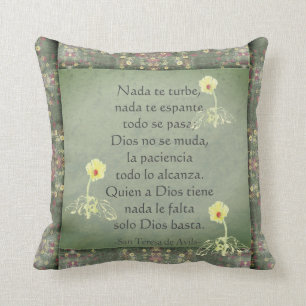 "Nada te turbe" St Teresa of Avila Prayer Cushion