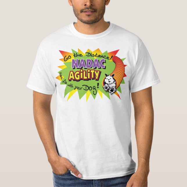 NADAC Tunnelers black & white dog t-shirt (Front)
