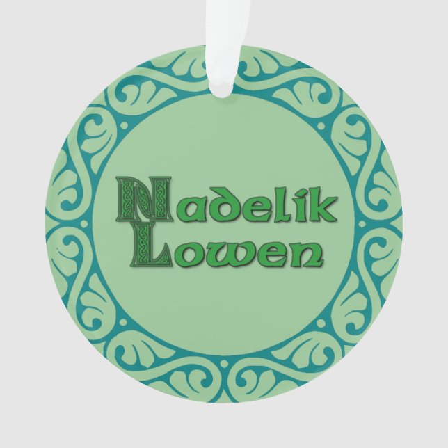 Nadelik Lowen - Cornish Christmas Decoration (Front)