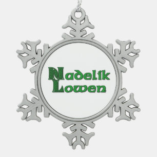 Nadelik Lowen - Cornish Christmas Snowflake Snowflake Pewter Christmas Ornament