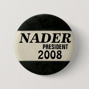 Nader Black & White Button