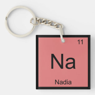 Nadia Name Chemistry Element Periodic Table Key Ring