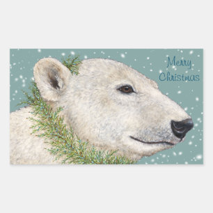 Nadia the polar bear Christmas stickers