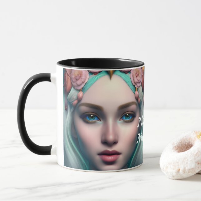 Nadija's Morning Tea Personalised Customisable Mug (With Donut)