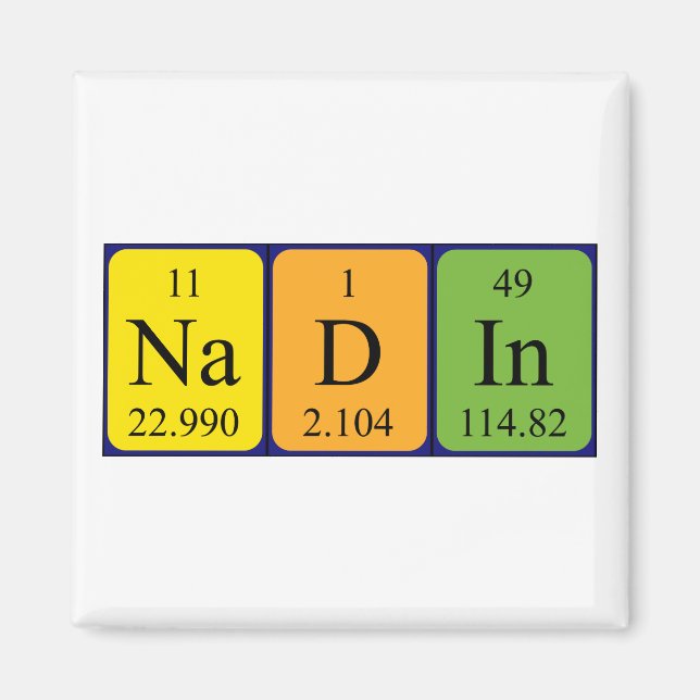 Nadin periodic table name magnet (Front)