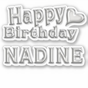 Nadine Happy Birthday silver sticker Sticker