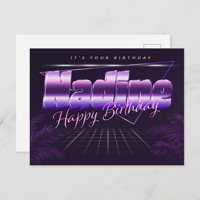 Nadine Name First name pura postcard birthday (Front/Back)
