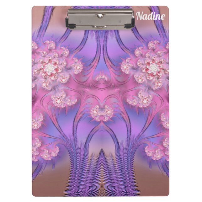 NADINE ~ PASTEL 3D! Pink, Mauve GLOSSY Clipboard (Front)