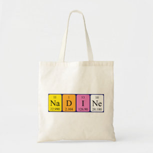 Nadine periodic table name tote bag