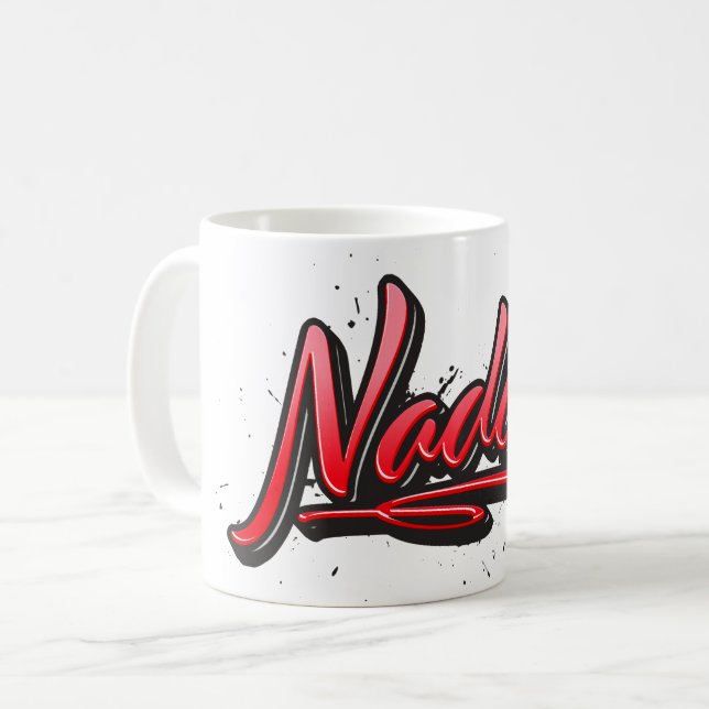 Nadine red Heart Graffiti Tasse Kaffetasse Coffee Mug (Front Left)