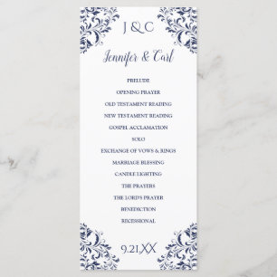 Nadine Wedding Program   Tea-Length (Navy Blue) Programme