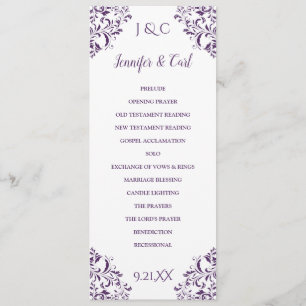 Nadine Wedding Program Tea-Length (Plum Purple) Programme
