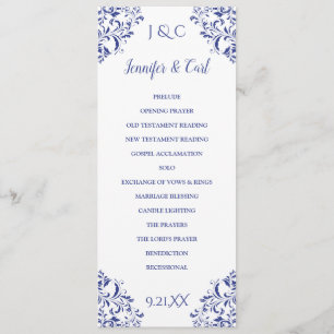 Nadine Wedding Program   Tea-Length (Royal Blue) Programme