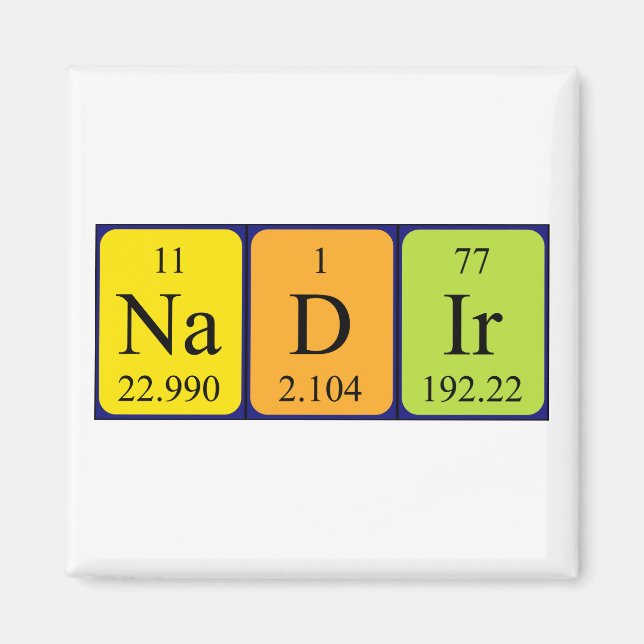 Nadir periodic table name magnet (Front)