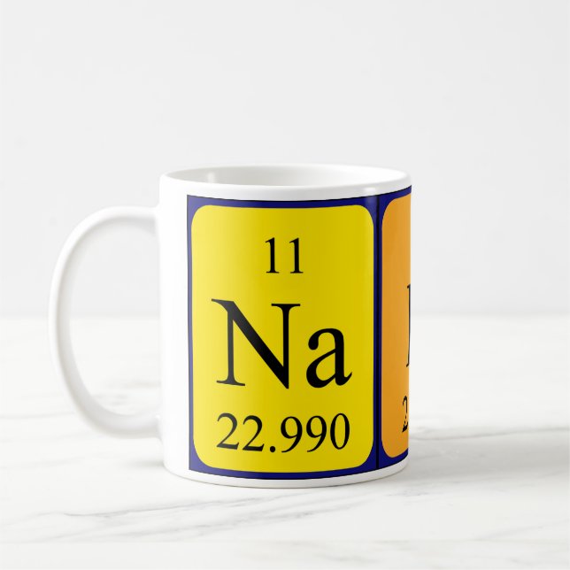 Nadir periodic table name mug (Left)