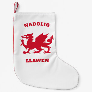 Nadolig Llawen Simple Celtic Welsh Merry Christmas Small Christmas Stocking