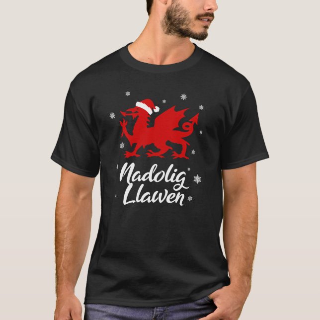 Nadolig Llawen Wales Welsh Cymru Merry Christmas D T-Shirt (Front)