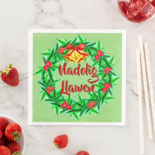Nadolig Llawen Welsh Merry Christmas Napkin