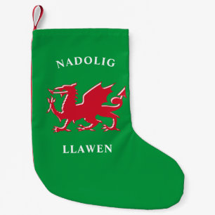 Nadolig Llawen Welsh Simple Celtic Merry Christmas Small Christmas Stocking