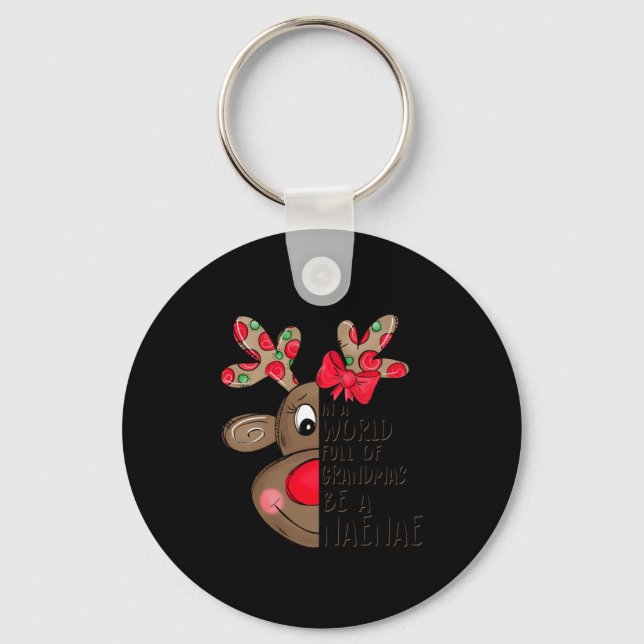 Naenae Reindeer Xmas Happy Family New Merry Christ Key Ring (Front)