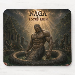 Naga Lotus Ruin Dark Realism Mouse Mat