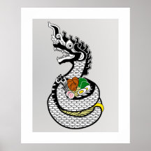 Naga Ramen Thai Japan Fusion Food Fantasy Wall Art