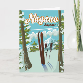 Nagano Japan Ski poster Holiday Card