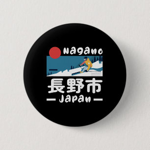 Nagano Japan Ski Resort Skiing Japanese Alps Trave 6 Cm Round Badge